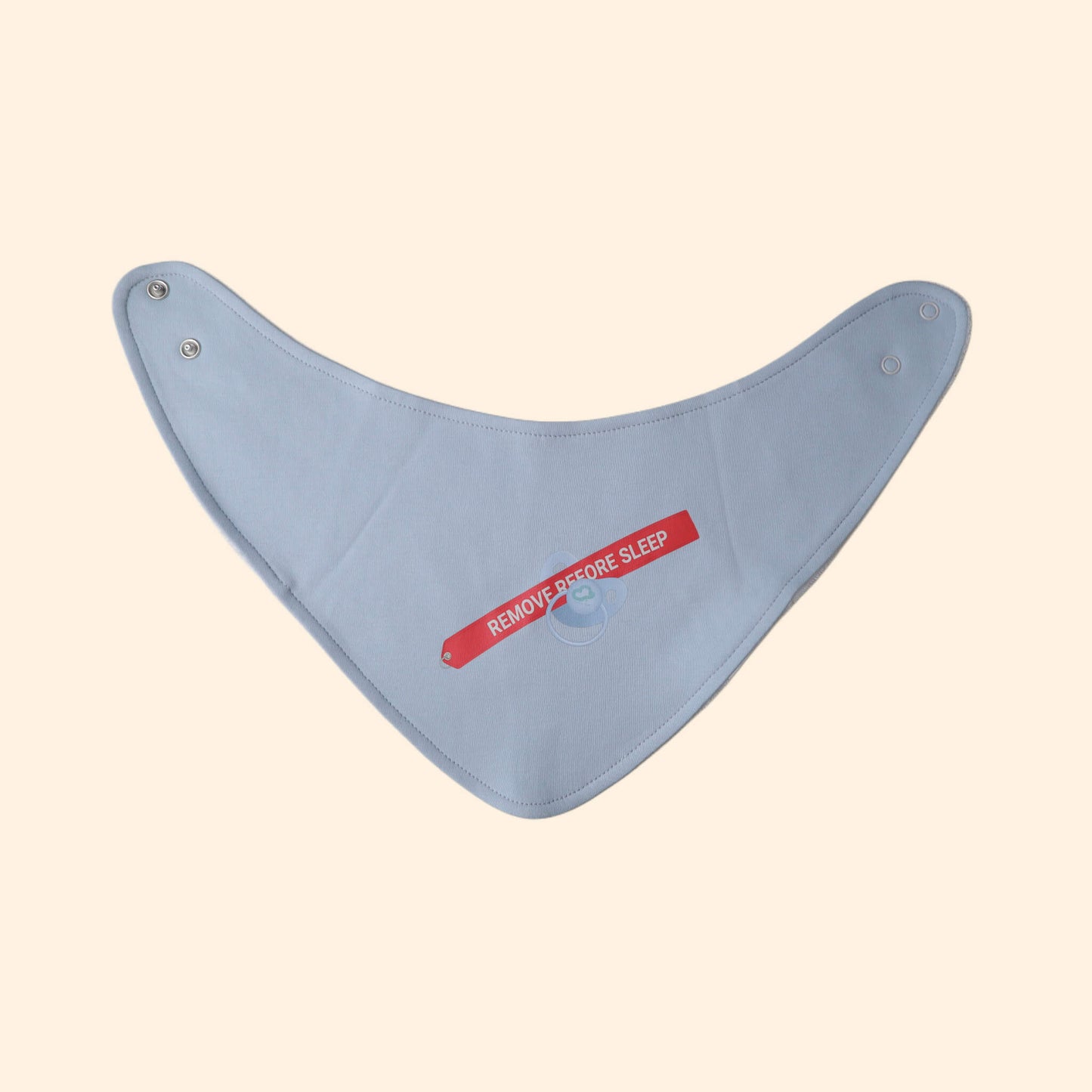 Baby cotton bib remove before sleep front view