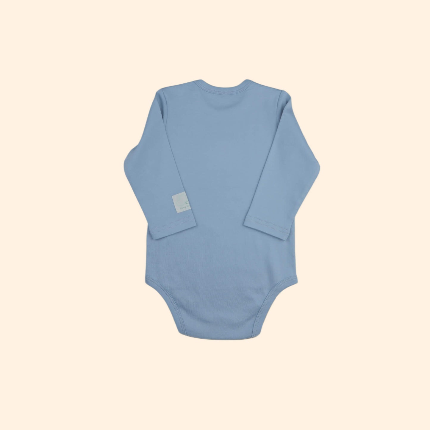 Long Seeve steel blue Baby Onesie Back view