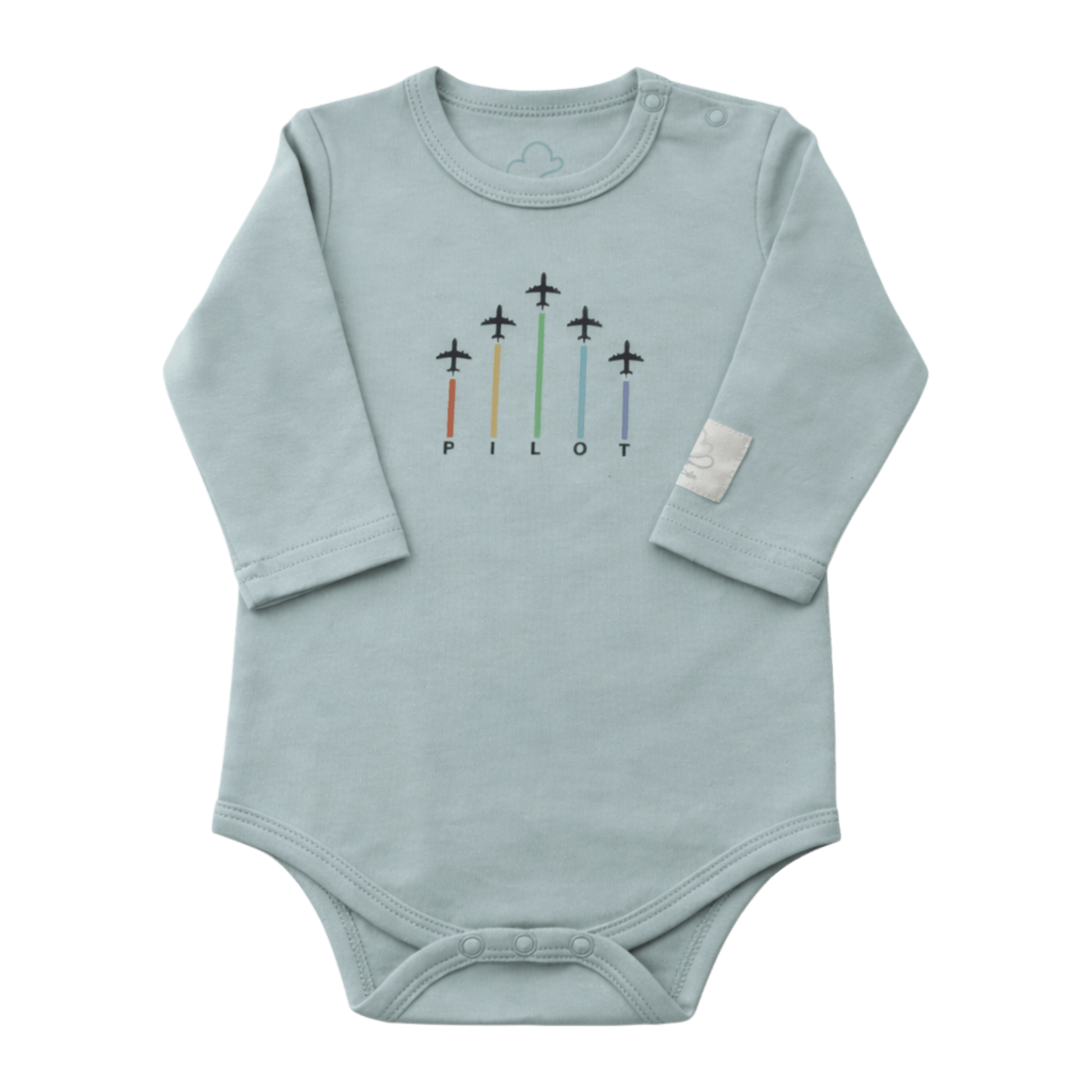 Baby Cotton Onesie Long Sleeve Sage Green Aerobatic