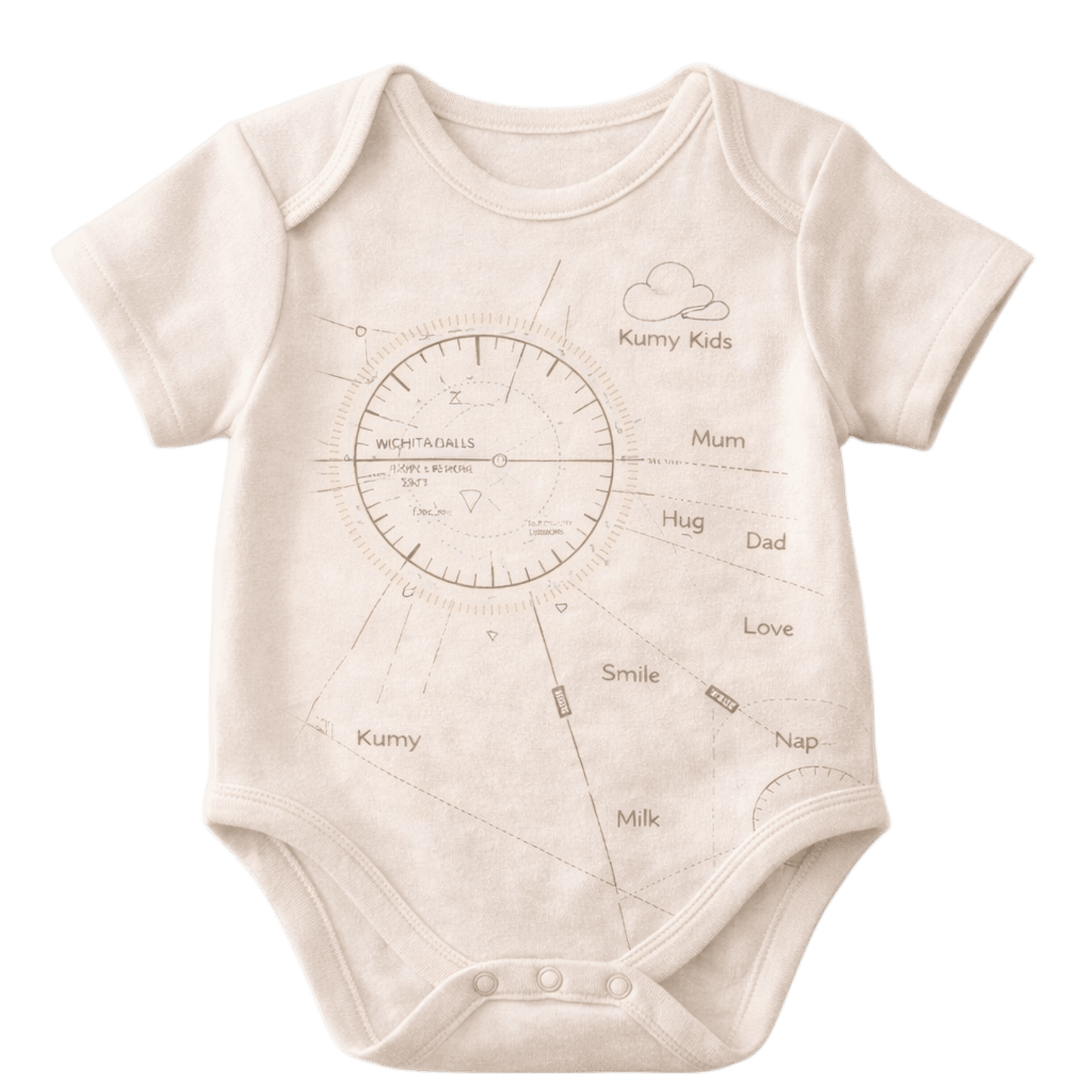 Body Bebé Diseño Mapa Aviación - 100% Algodón Diseño Italiano 0-24M