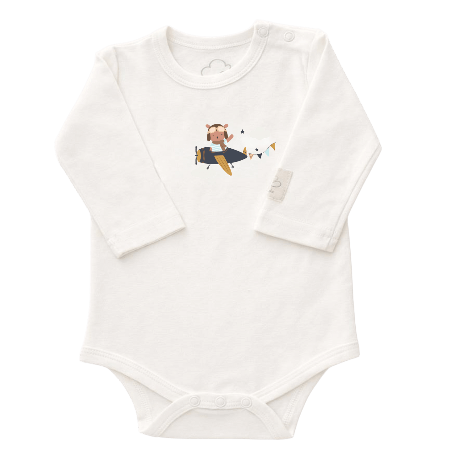 Body Piloto Bebé Manga Larga - 100% Algodón Diseño Italiano 0-24M