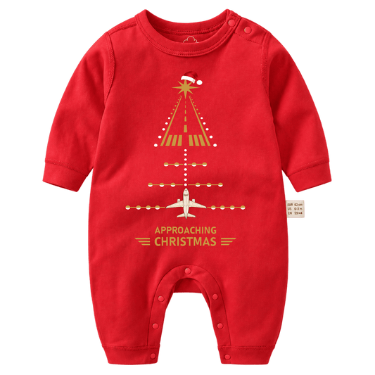 Pelele Navideño Rojo para Bebé – Diseño Aviation Runway Approach