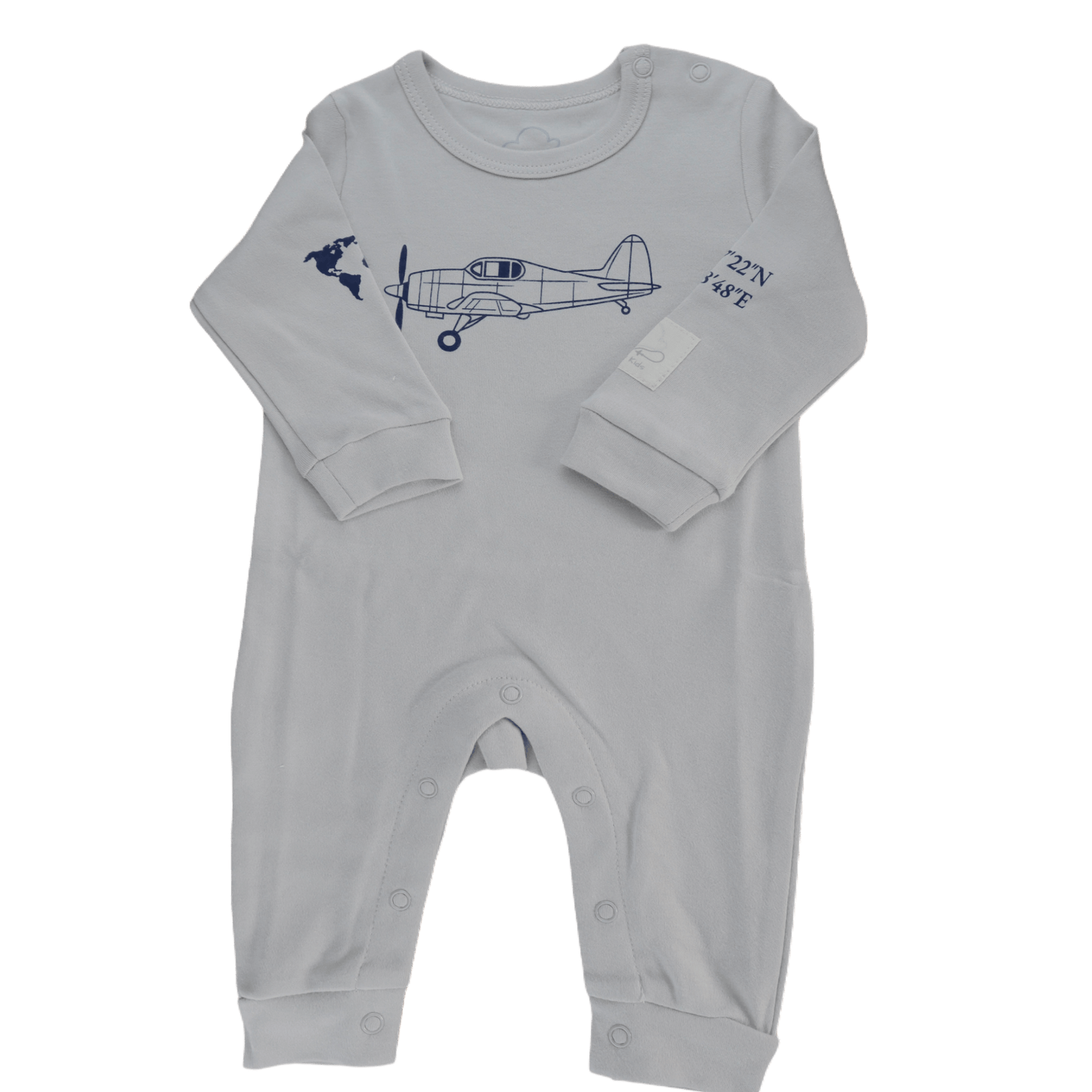Pijama Bebé Manga Larga Algodón Aviación - 100% Algodón Peinado Diseño Italiano 0-24M