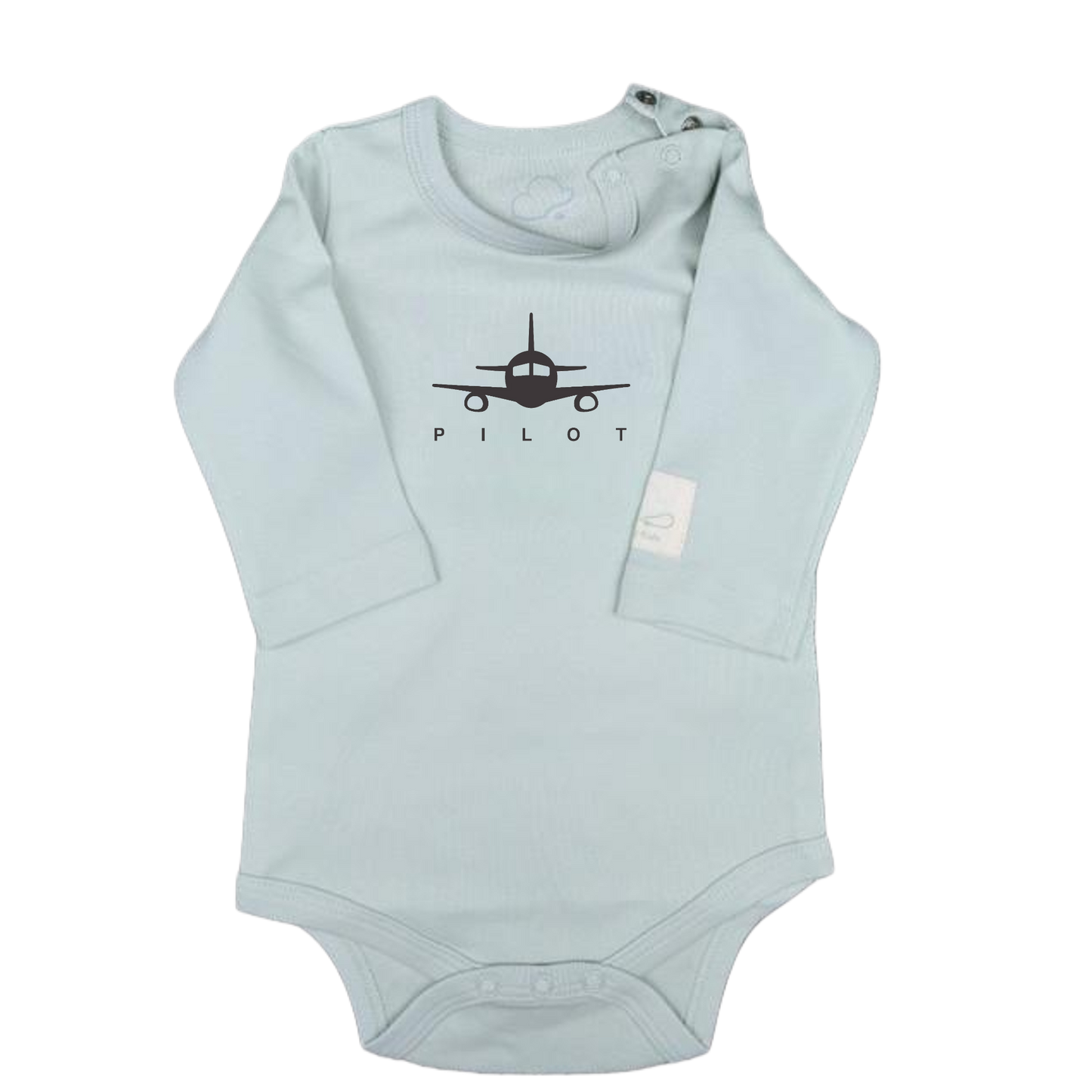 Baby Pilot Bodysuit Long Sleeve - Aviation 100% Cotton Italian Design 0-24M