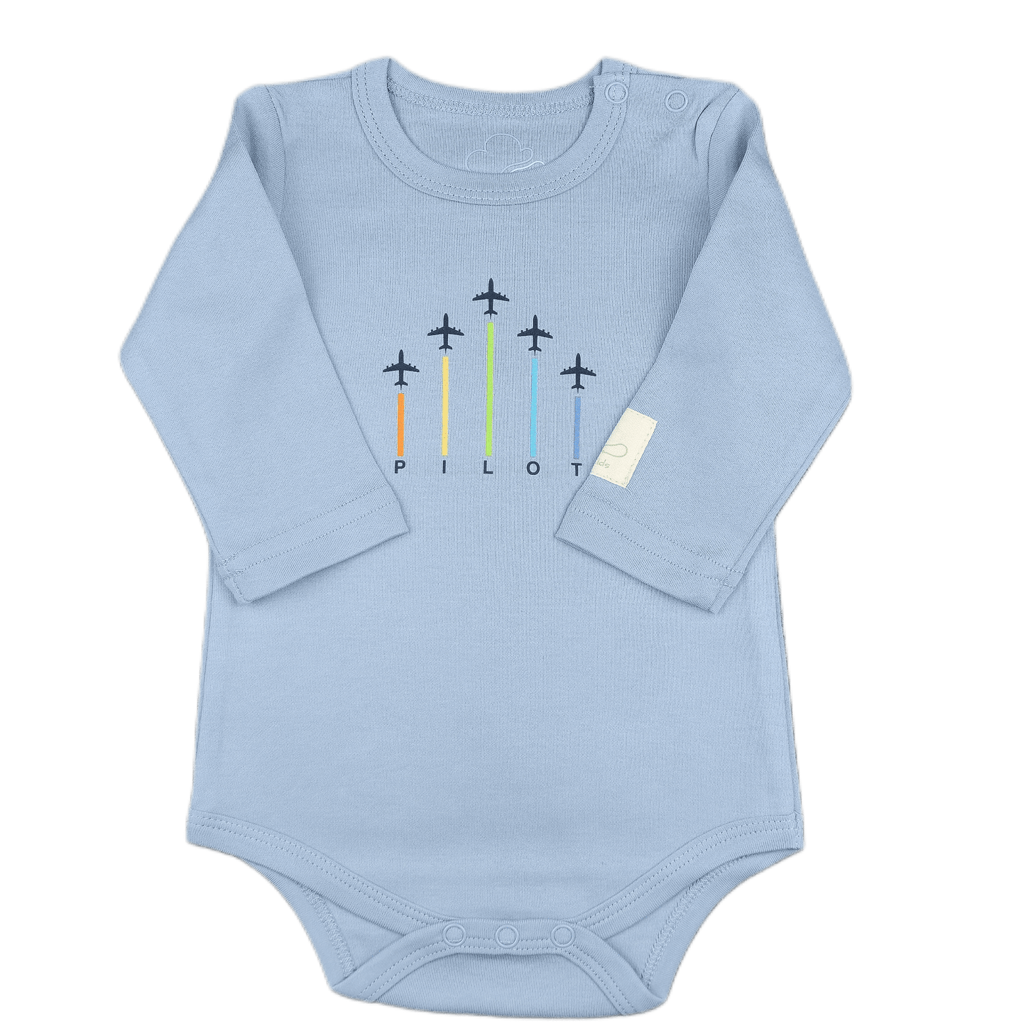 Baby Pilot Bodysuit Long Sleeve Aerobatic - Aviation 100% Cotton Italian Design 0-24M