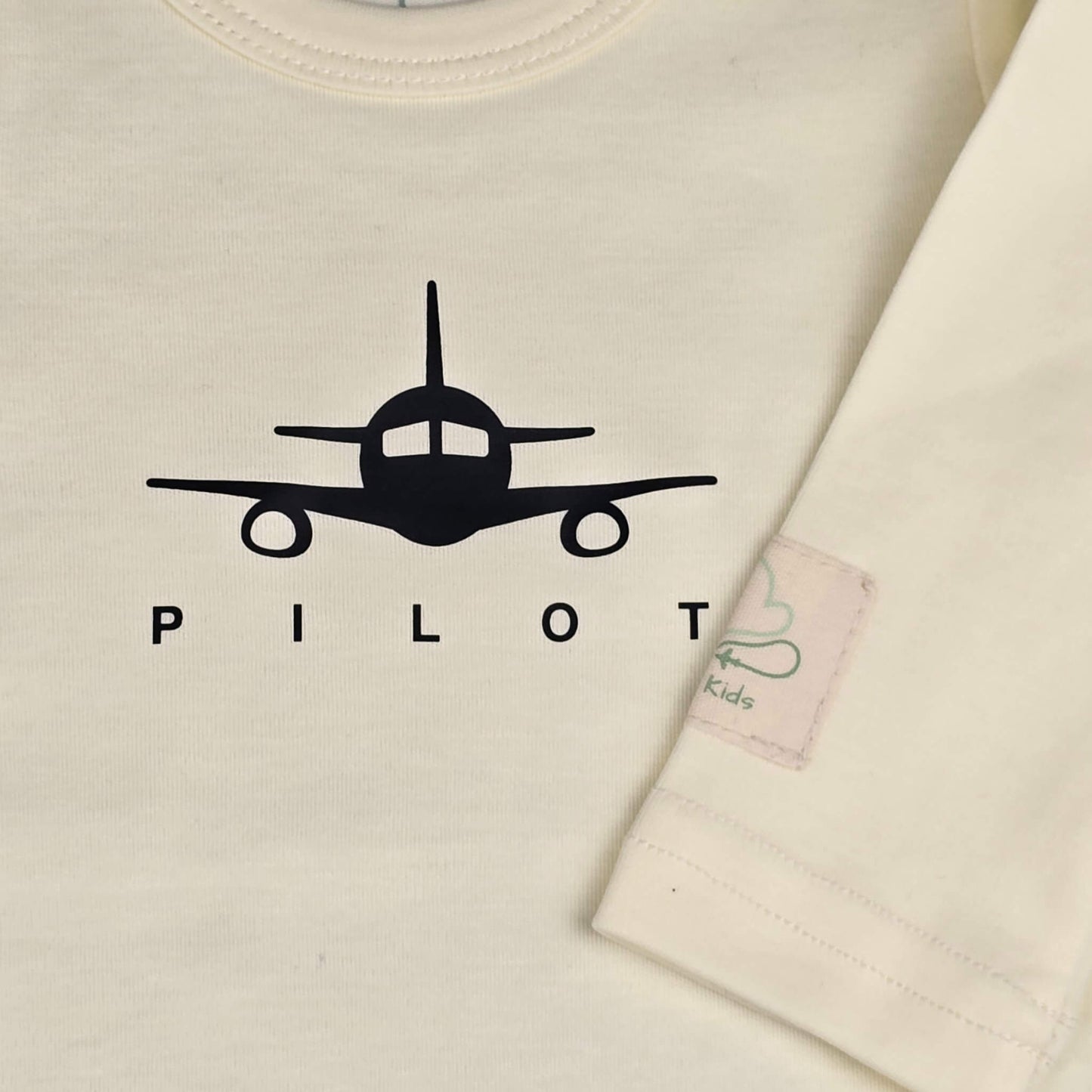Baby Pilot Bodysuit Long Sleeve - Aviation 100% Cotton Italian Design 0-24M