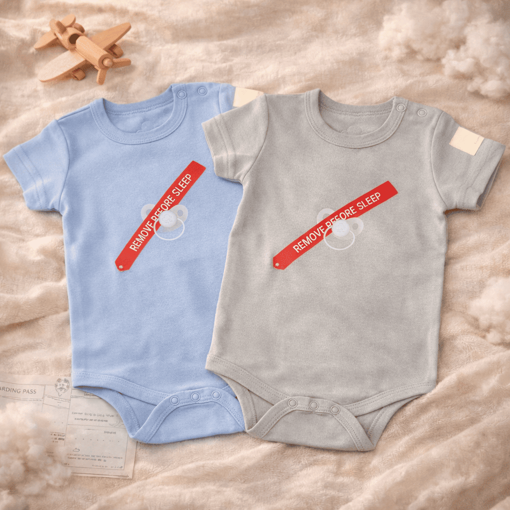 REMOVE BEFORE SLEEP baby onesie in cozy lifestyle setting – Kumy Kids