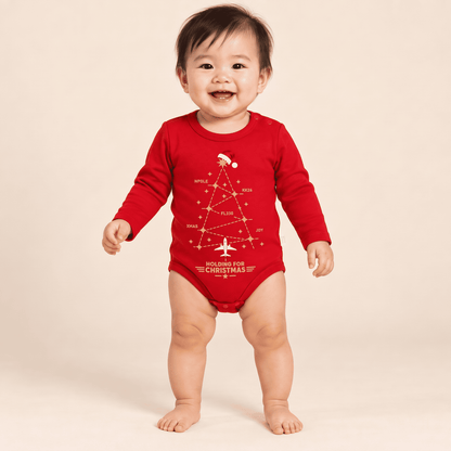 Body Navideño Rojo para Bebé – Diseño Aviation Flight Path