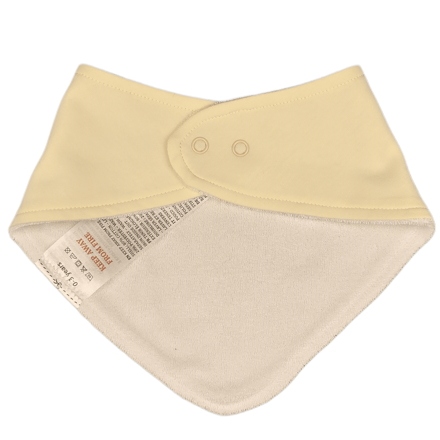 Babero Bebé Bandana Algodón Triangular - Beige Diseño Italiano 0-3 Años