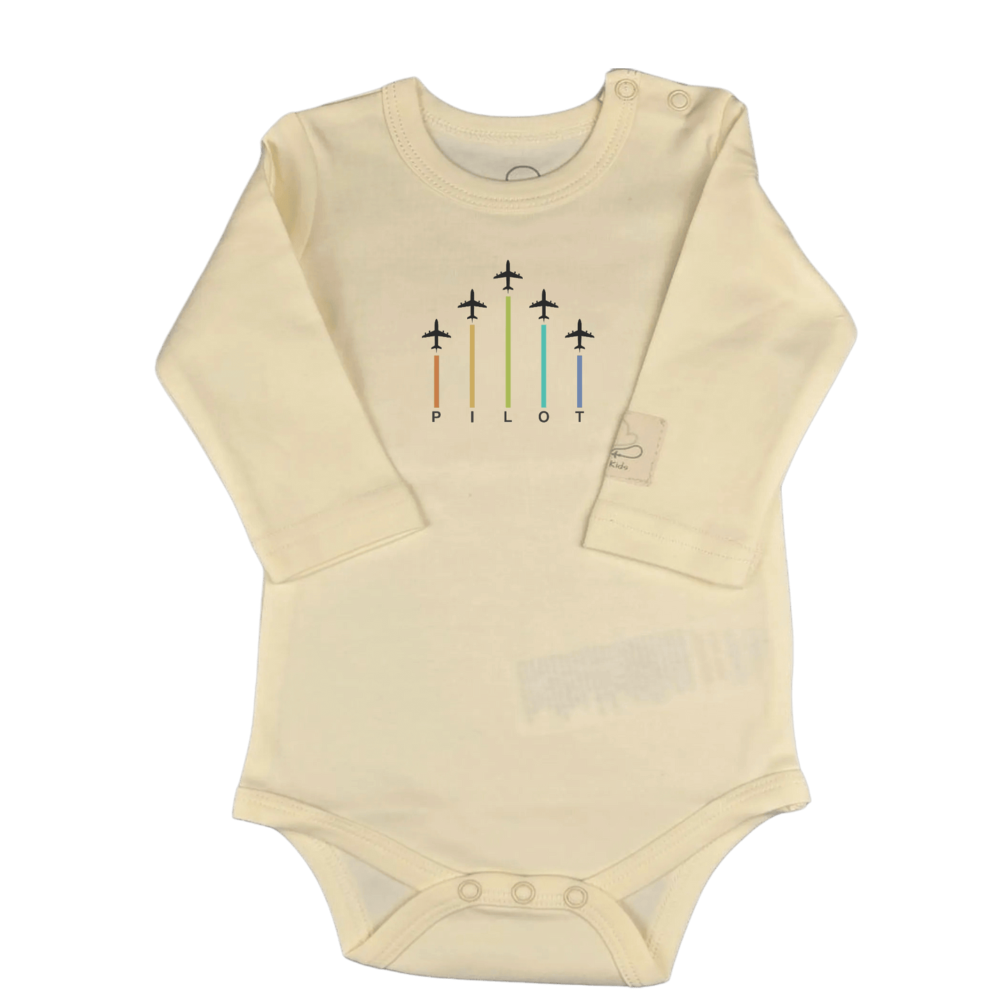 Body Piloto Bebé Manga Larga - 100% Algodón Diseño Italiano 0-24M