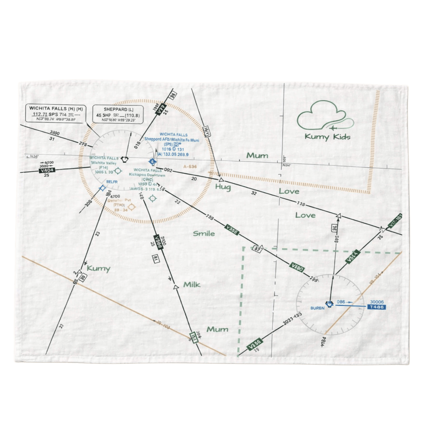 Muselina Bebé Mapa Aviación Diseño Algodón - Suave Italiana 110x160cm 0-36M