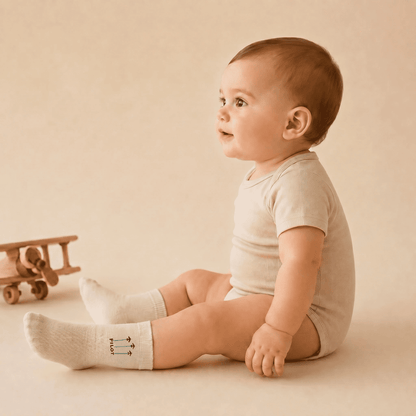 Baby Cotton Socks Pilot Aviation Design - Soft Ribbed Italian 0-24M