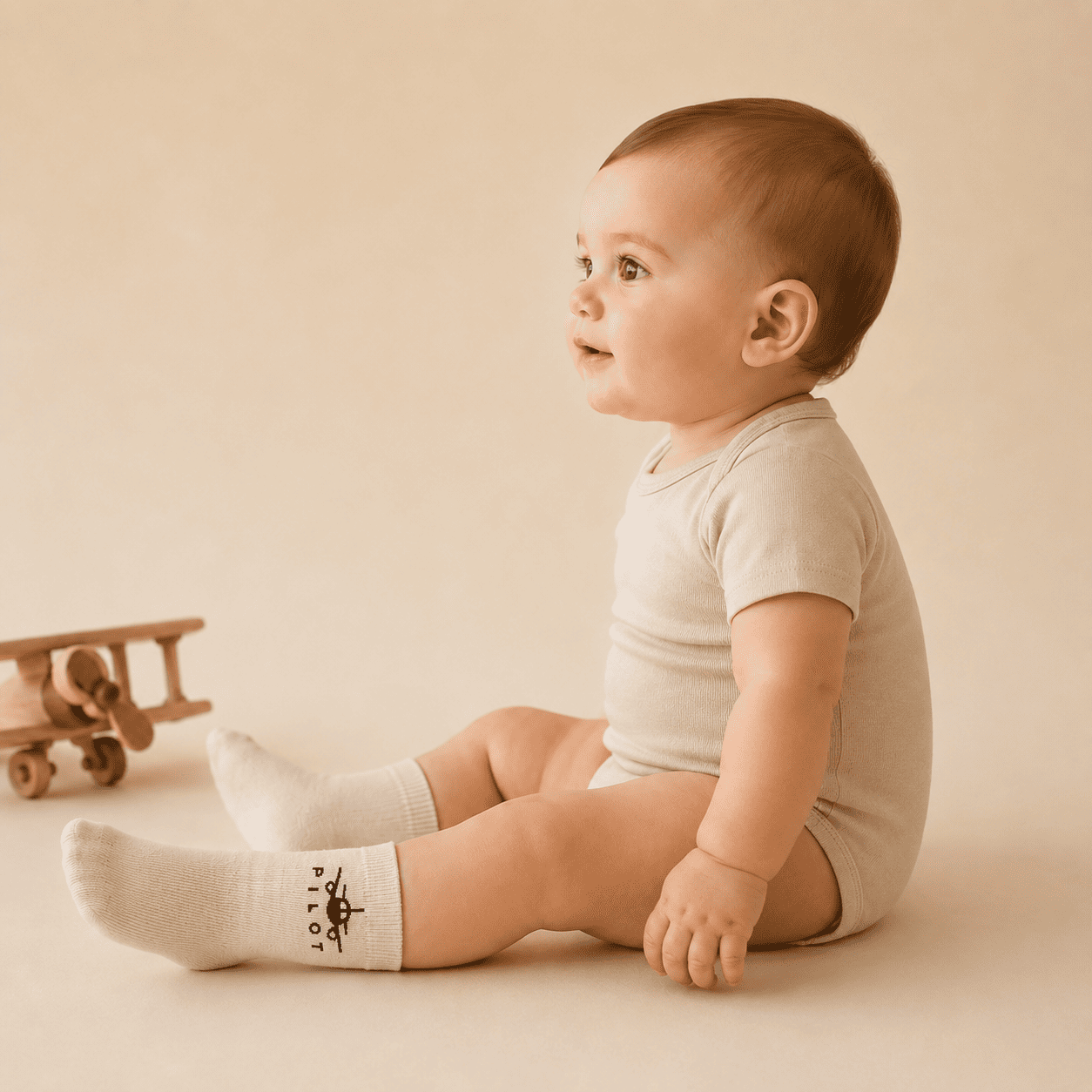 Baby Cotton Socks Airplane Pilot Aviation - Soft Ribbed Italian Design 0-24M