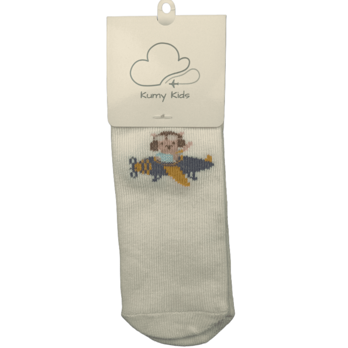 Calcetines Algodón Bebé Diseño Aviación - Suaves Elásticos Italiano 0-24M