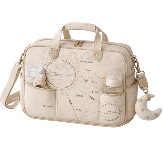 Baby Diaper Bag Aviation Map Design - Premium Travel Changing Bag - Italian Design