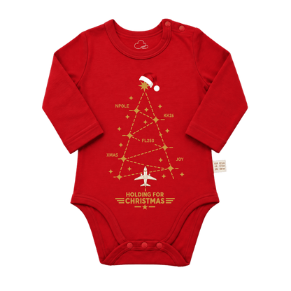Body Navideño Rojo para Bebé – Diseño Aviation Flight Path