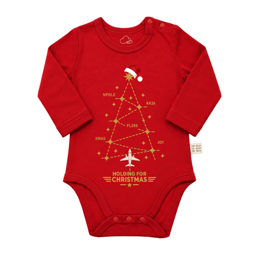 Body Navideño Rojo para Bebé – Diseño Aviation Flight Path