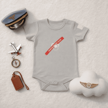 Body Bebé Manga Corta Algodón Aviación - 100% Algodón Diseño Italiano Remove Before Sleep 0-24M